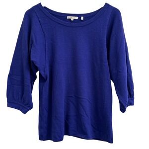 Vince 100% Cashmere Sweater Top Women's Medium Purple 3/4 Sleeve‎ Knit Boat Neck